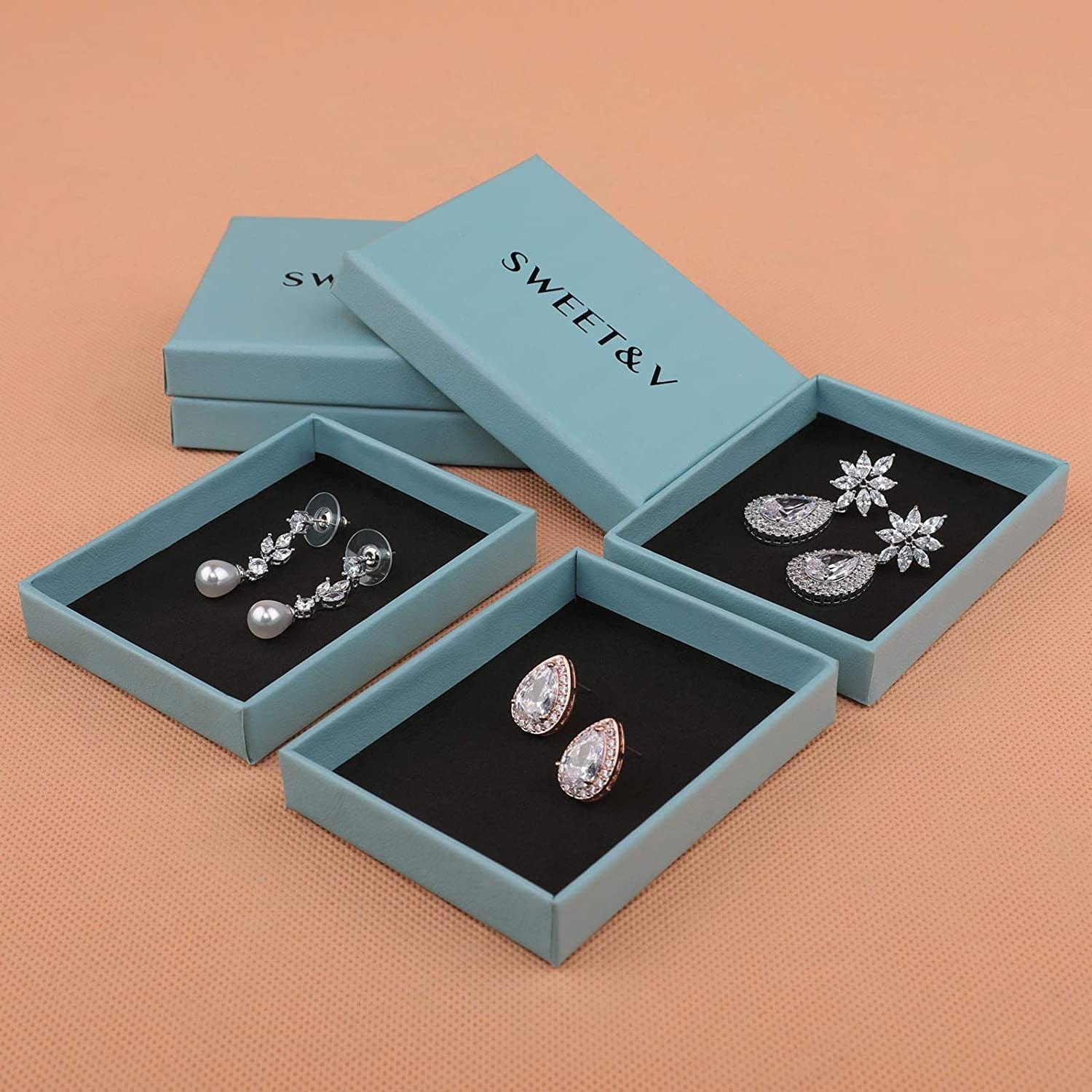 Pearl Drop Earrings for Women,Bridesmaids,Brides -Teardrop Crystal Rhinestones Cubic Zirconia Earrings Dangling