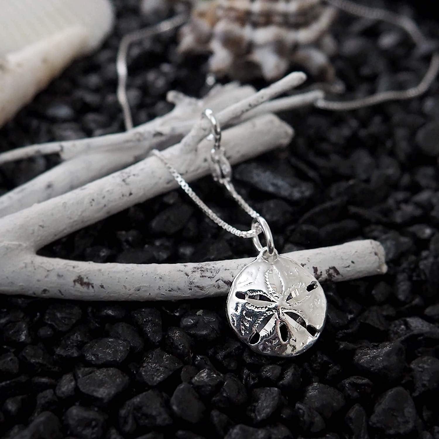 Pendant Necklace – 18 Inch Sand Dollars Pendant Charm – Premium Sterling Silver Craftsmanship – Modern and Elegant – Comfortable Women Jewelry Necklace