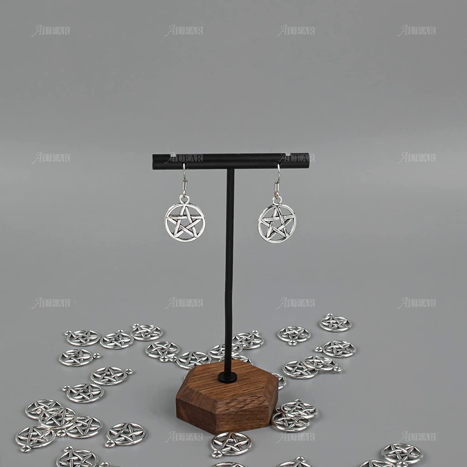 , Pentacle Star Charms Protection Pendant Lucky Pentagram Charm for DIY Craft Bracelets Necklaces Earrings Keychain Jewelry Making Antique