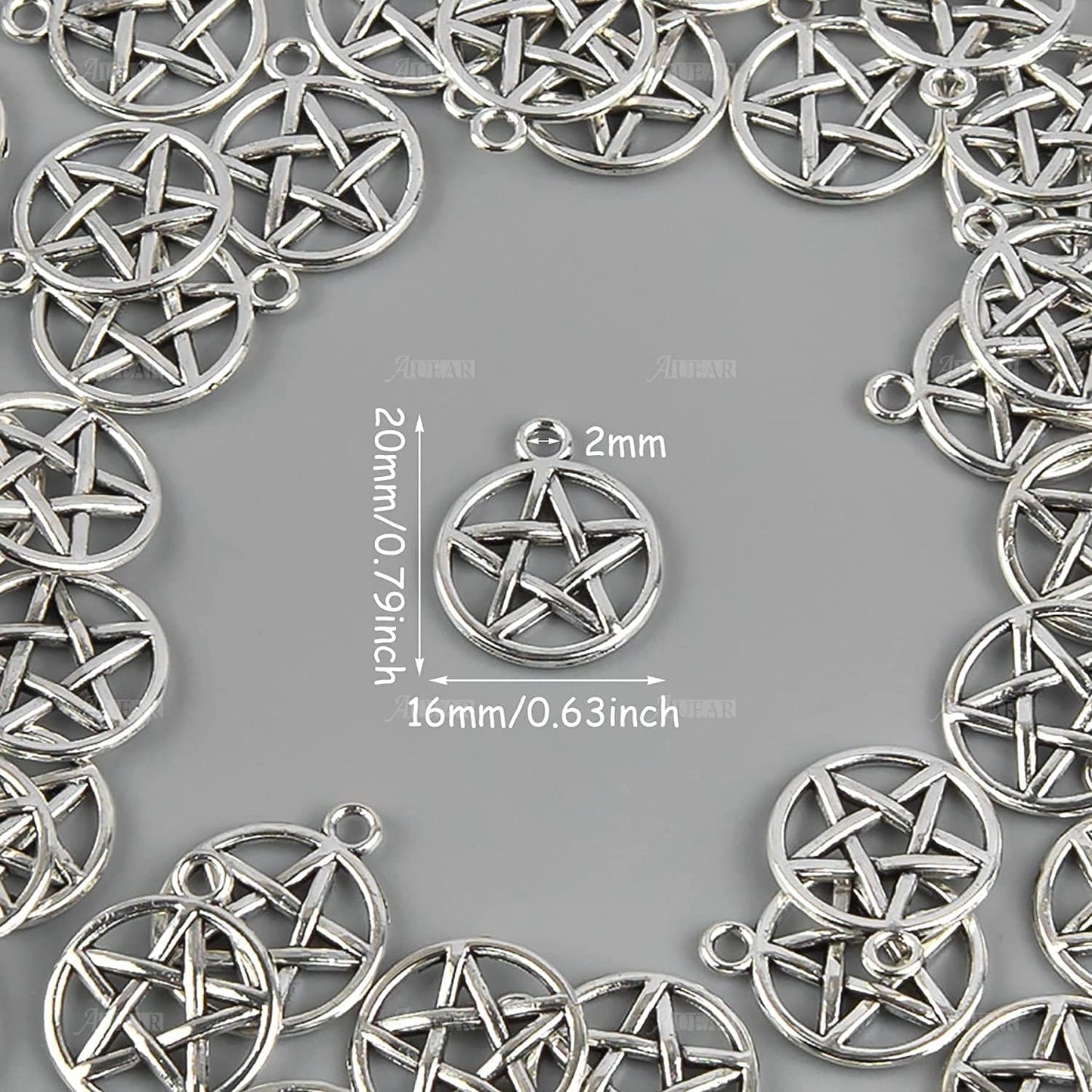 , Pentacle Star Charms Protection Pendant Lucky Pentagram Charm for DIY Craft Bracelets Necklaces Earrings Keychain Jewelry Making Antique