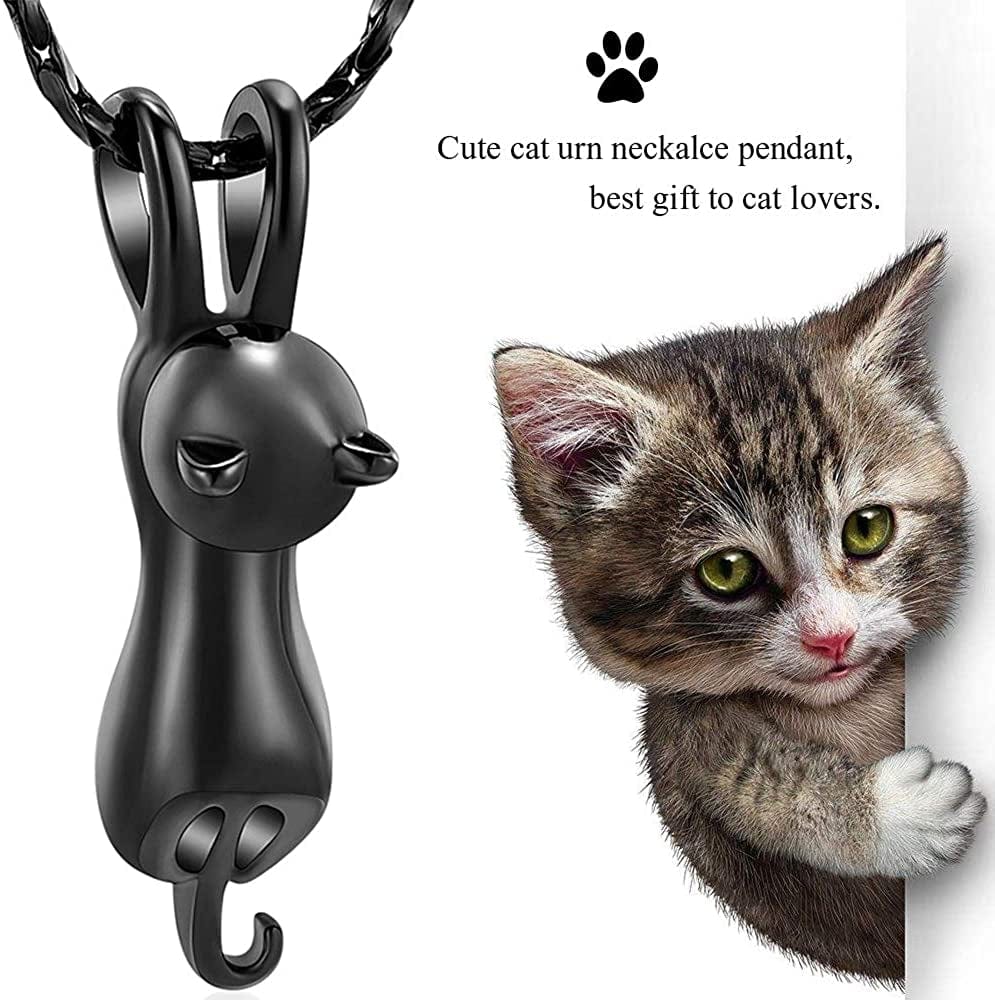 Pet Cremation Jewelry for Ashes Memorial Ash Jewelry Keepsake Cat Urn Pendants for Animal Ashes Necklace
