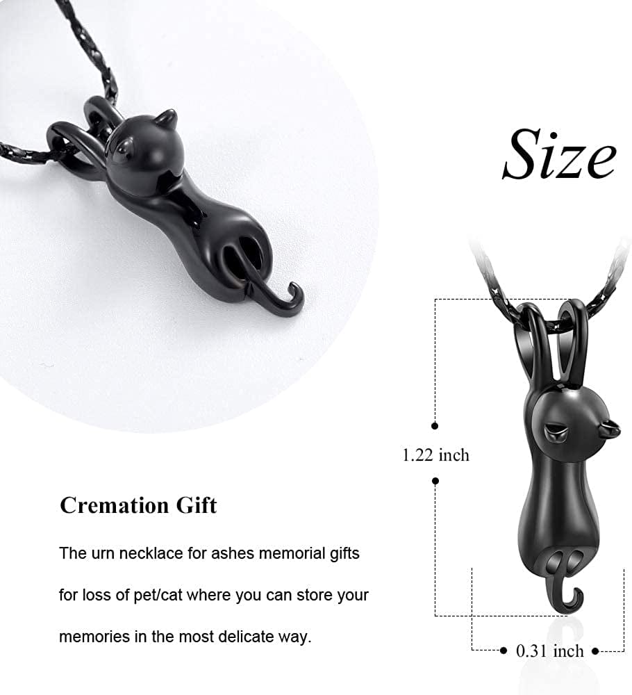 Pet Cremation Jewelry for Ashes Memorial Ash Jewelry Keepsake Cat Urn Pendants for Animal Ashes Necklace