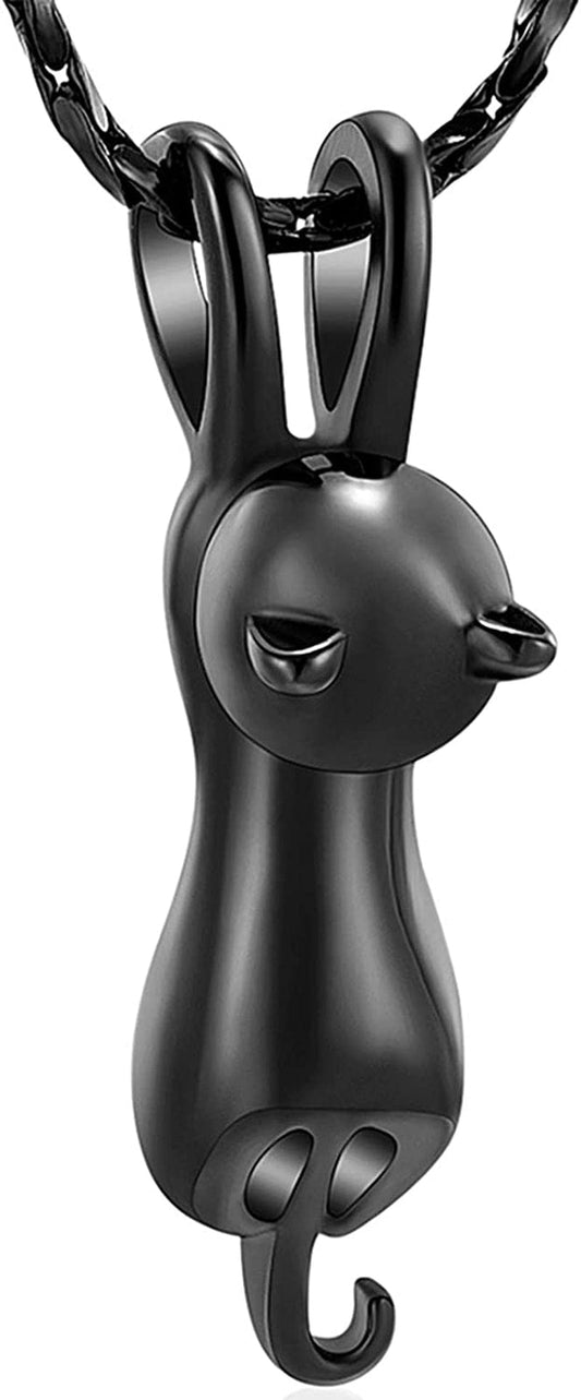Pet Cremation Jewelry for Ashes Memorial Ash Jewelry Keepsake Cat Urn Pendants for Animal Ashes Necklace Black