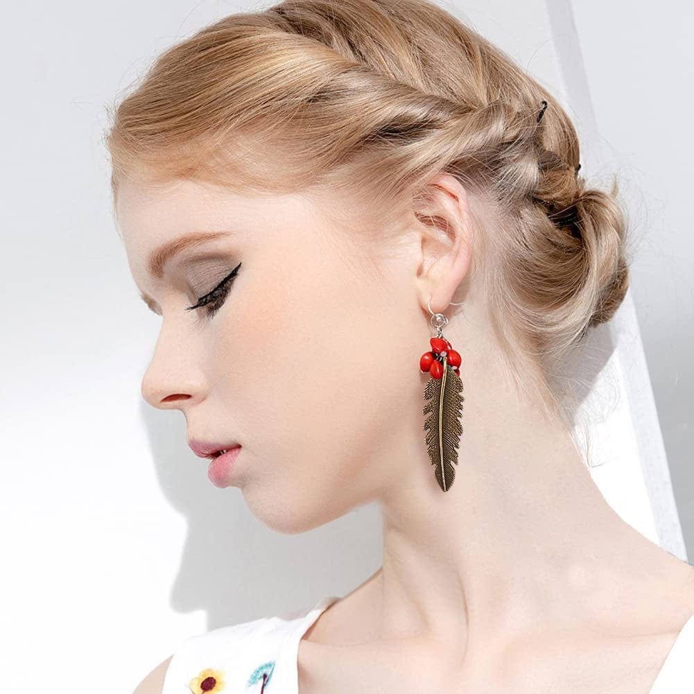 PH Pandahall 14 Styles Tree Leaf Charms, 96Pcs Tibetan Alloy Leaves Branch Beads Charms Metal Pendant Supplies Findings for Spring Fall Thanksgiving Bracelet Necklace Jewelry Making,