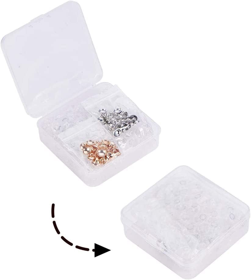 PH Pandahall 50 Pcs 12Mm Mini Empty Clear Glass Globe Bottles with Platinum & Golden Brass Bails Cap for Earring Pendant DIY Jewelry Making