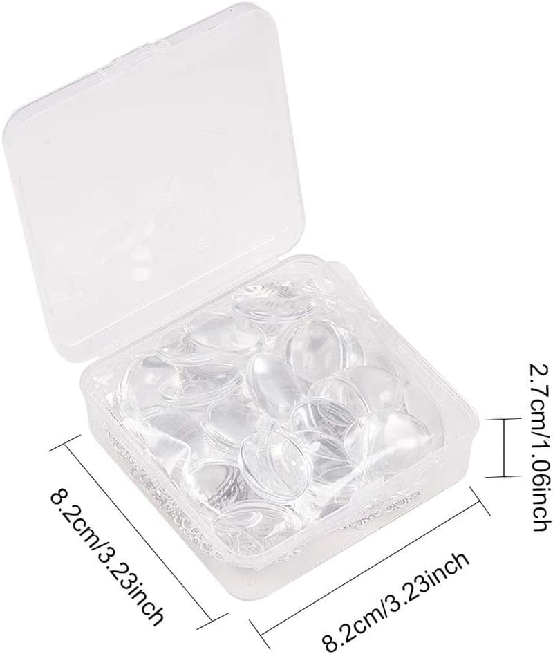 PH Pandahall 60Pcs Bezel Pendant Blanks Settings - 30Pcs Oval Pendant Trays Bezel Blanks with 30Pcs Glass Cabochons for Bouquet Bridal Wedding Brides Graduation Photo Charm Jewelry Making, 25X18Mm