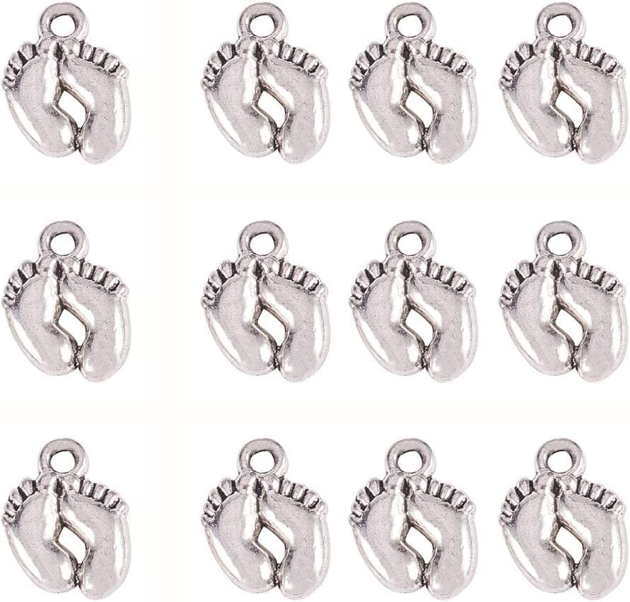 PH Pandahall 90 Pcs 6 Styles Tibetan Style Sea Turtle Shape Alloy Pendants Charm Spacer Beads for Bracelet Necklace Jewelry DIY Craft Making, Antique Silver Antique Silver-80pcs / Footprint-14x10.5x2mm