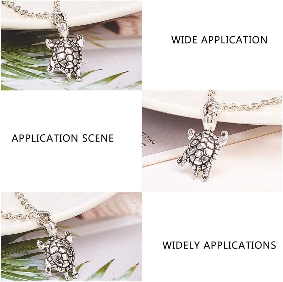 PH Pandahall 90 Pcs 6 Styles Tibetan Style Sea Turtle Shape Alloy Pendants Charm Spacer Beads for Bracelet Necklace Jewelry DIY Craft Making, Antique Silver