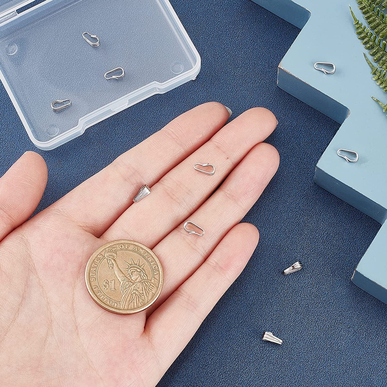 PH Pandahall Charm Holder for Necklace, 10Pcs S925 Sterling Silver Snap Bail Hook Pinch Clip Necklace Clasps Dangle Pendant Chain Connectors for Necklace Choker Jewelry DIY Craft Christmas Gift Making, Platinum Platinum-10 Pcs / 7.5x3.5x3.3mm