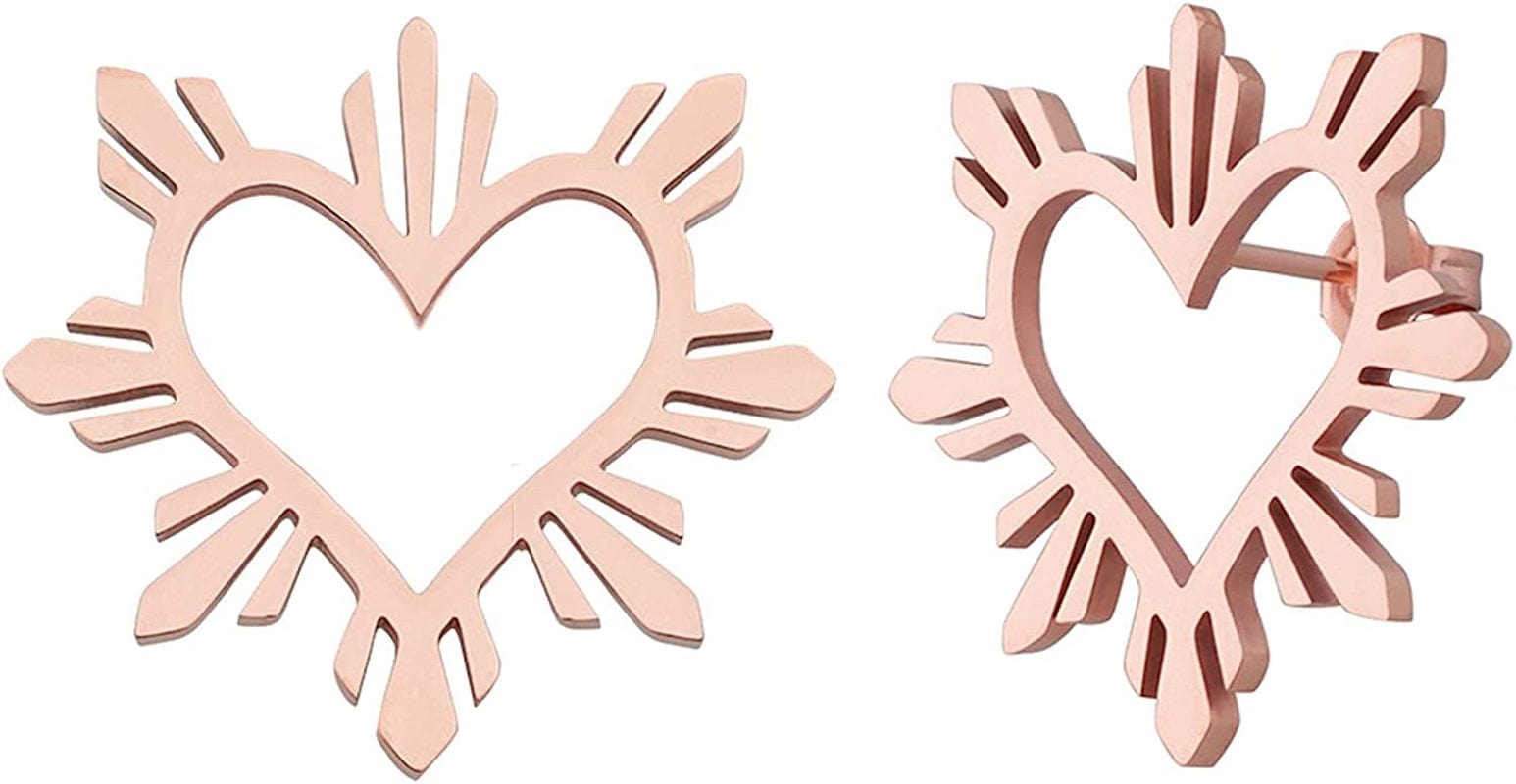 Philippine Heart Sun Earrings Filipino Pride Jewelry Filipina Heritage Flag Rose Large