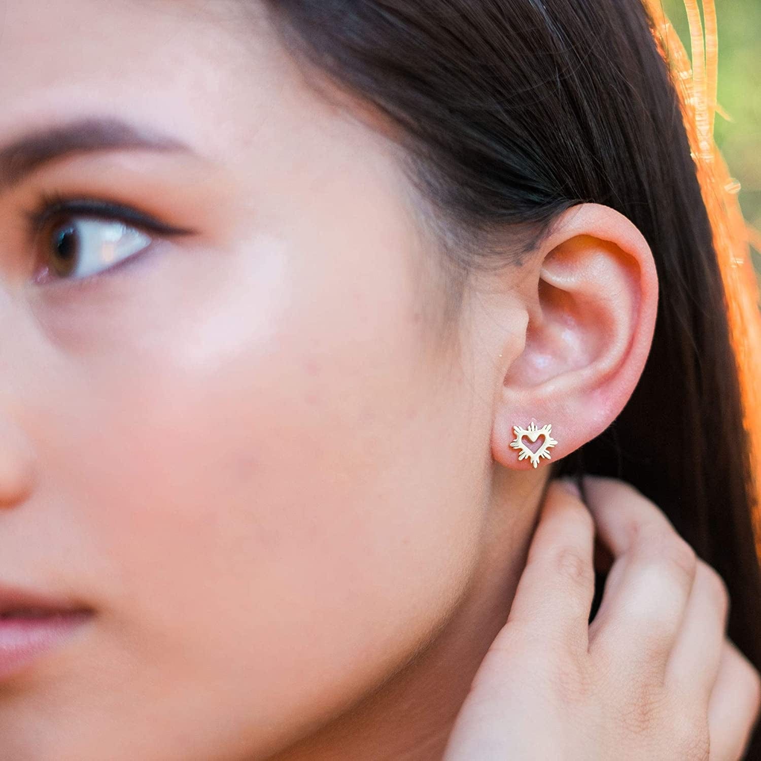 Philippine Heart Sun Earrings Filipino Pride Jewelry Filipina Heritage Flag