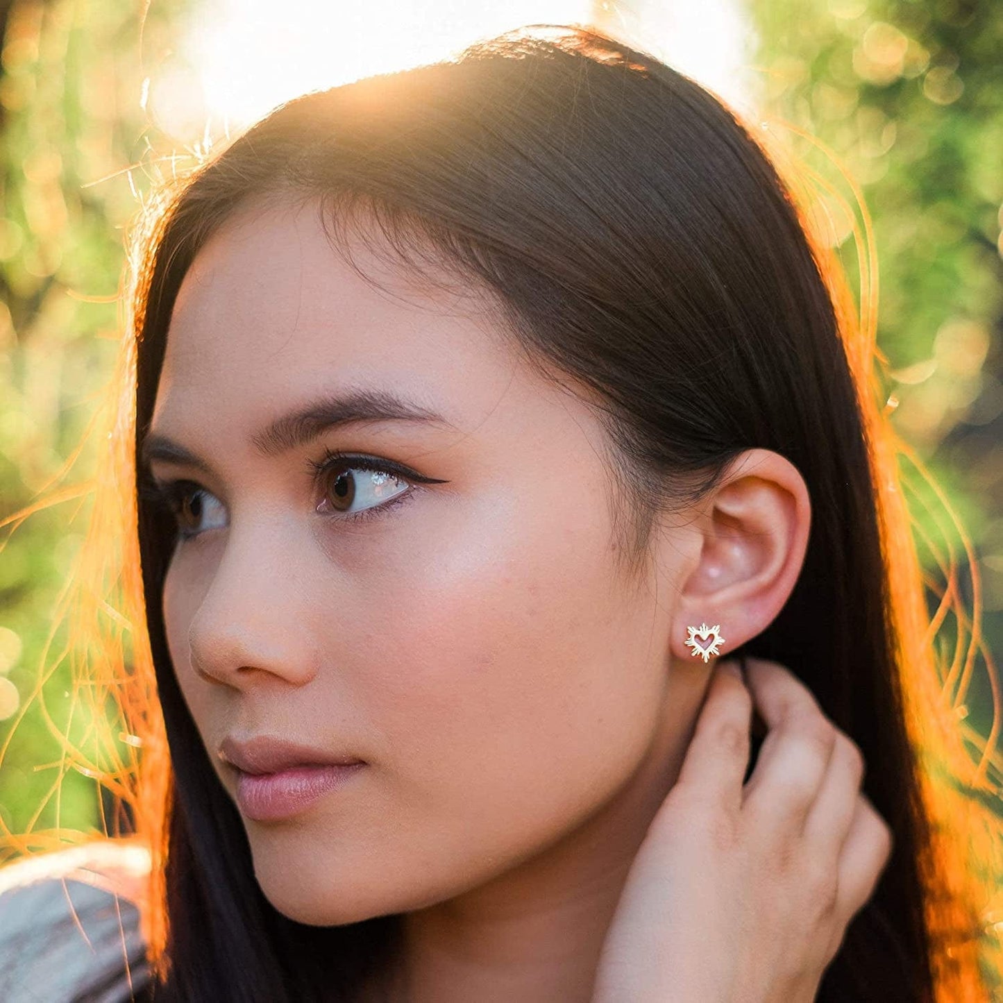 Philippine Heart Sun Earrings Filipino Pride Jewelry Filipina Heritage Flag