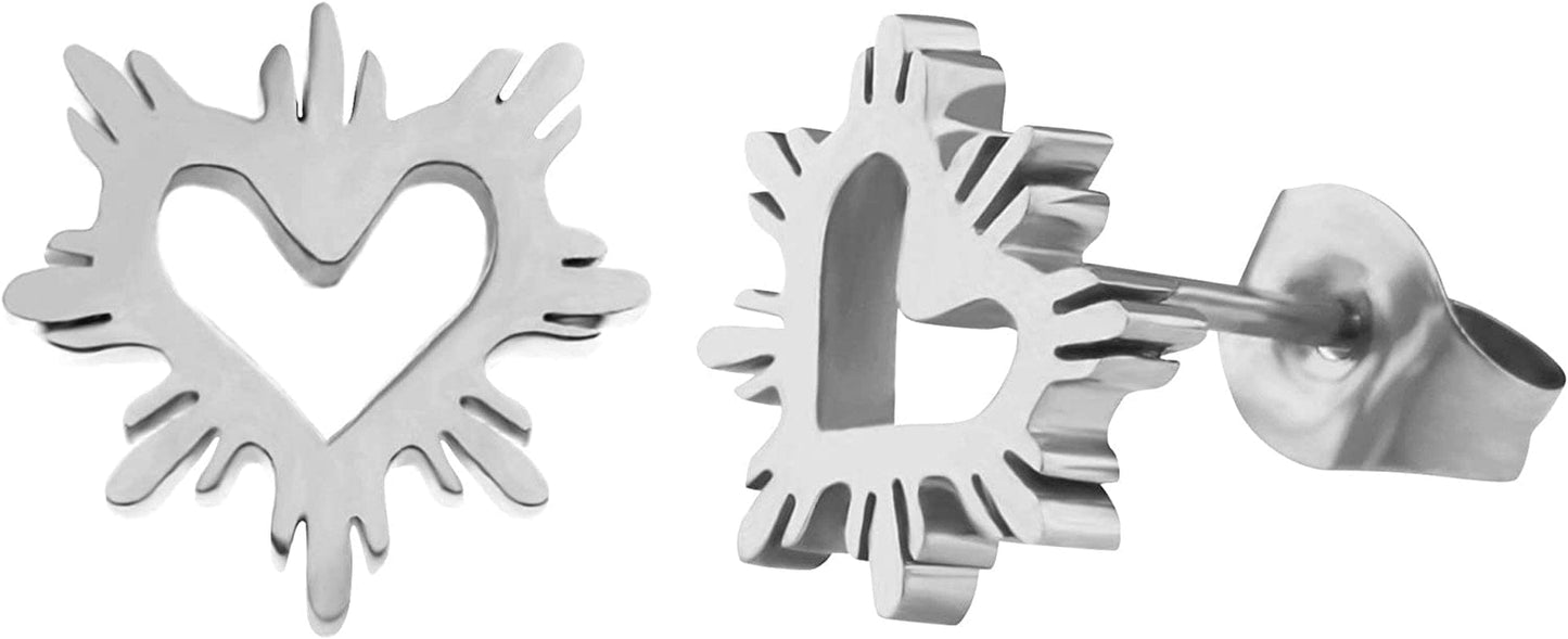 Philippine Heart Sun Earrings Filipino Pride Jewelry Filipina Heritage Flag Steel