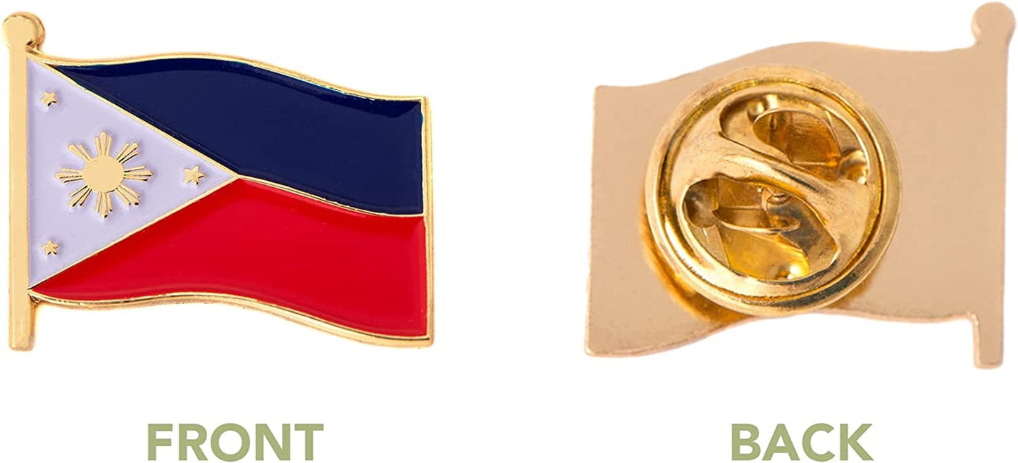 Philippines Lapel Pin Country Enamel Made of Metal Souvenir Hat Men Women Patriotic (Waving Flag Lapel Pin)