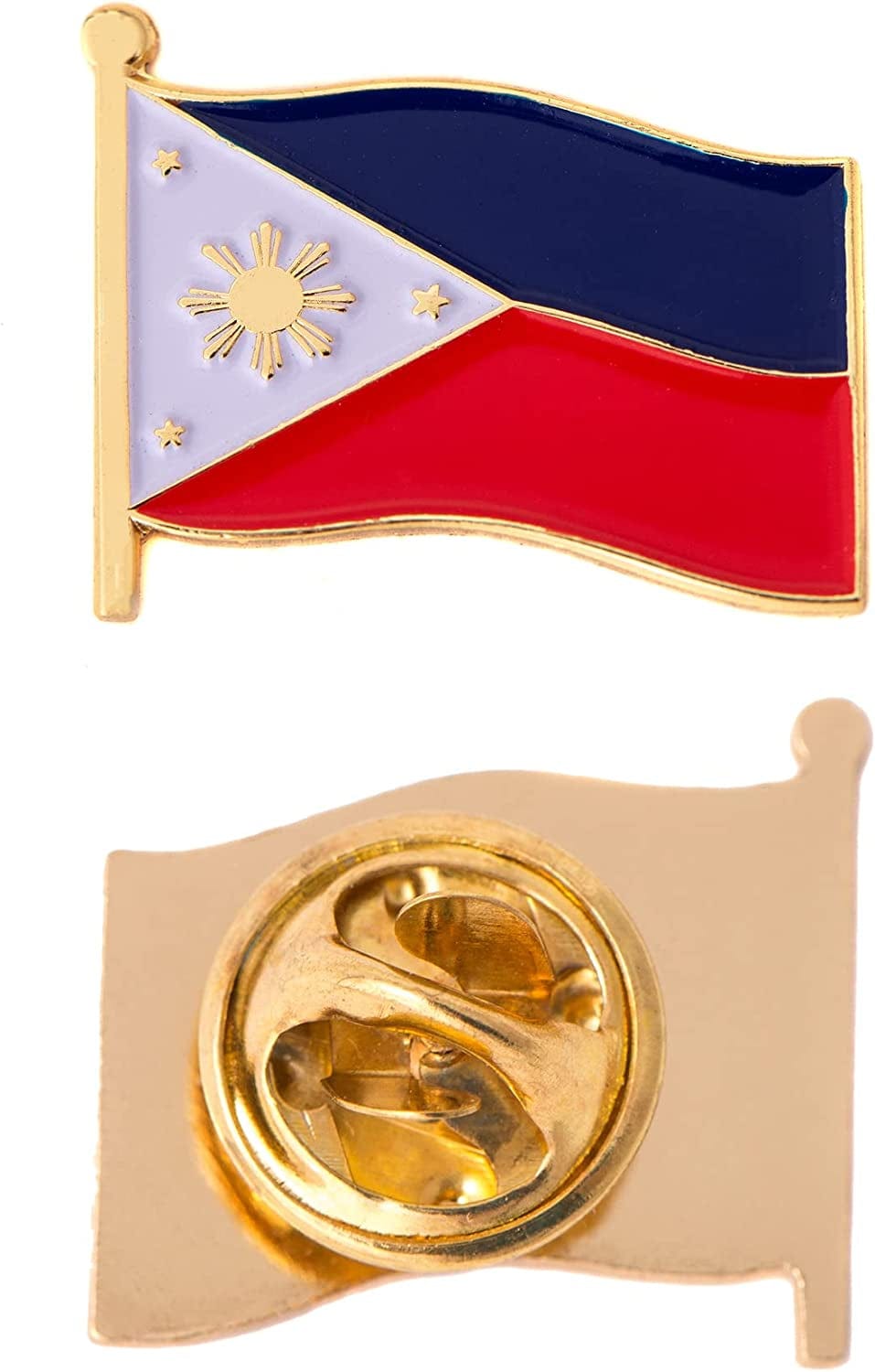 Philippines Lapel Pin Country Enamel Made of Metal Souvenir Hat Men Women Patriotic (Waving Flag Lapel Pin)