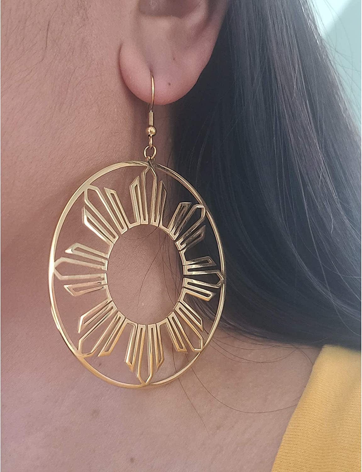 Philippines Sun Hoop Earrings, Pinoy Pride Jewelry,