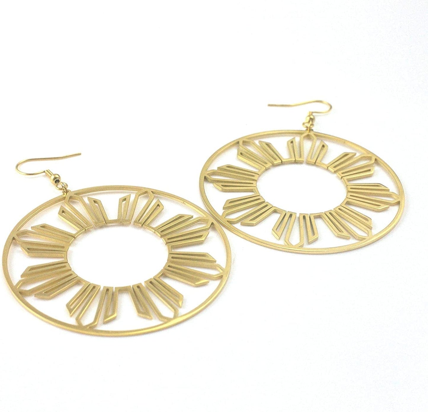 Philippines Sun Hoop Earrings, Pinoy Pride Jewelry,