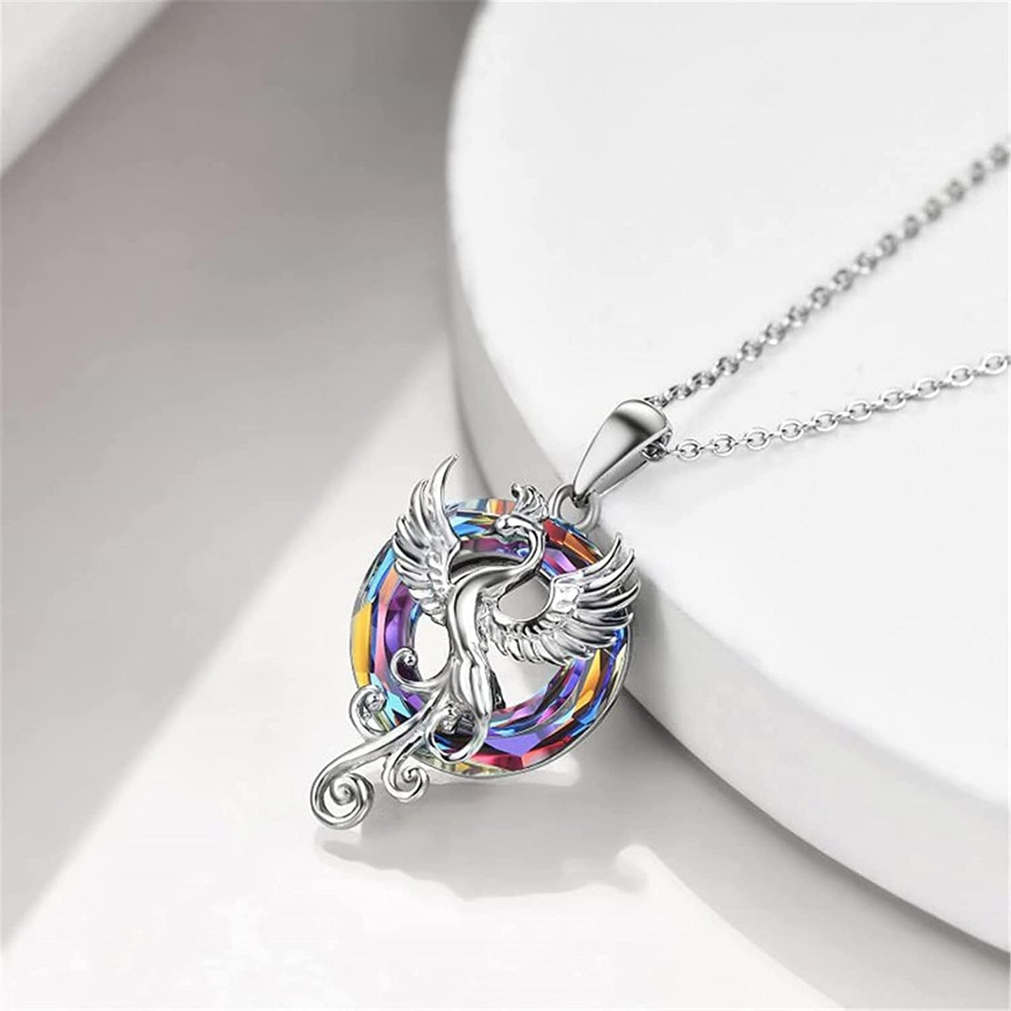 Phoenix Necklace Gifts for Women 925 Sterling Silver Nirvana of Phoenix Firebird Pendant Pendant Jewelry for Girls Mom Daughter