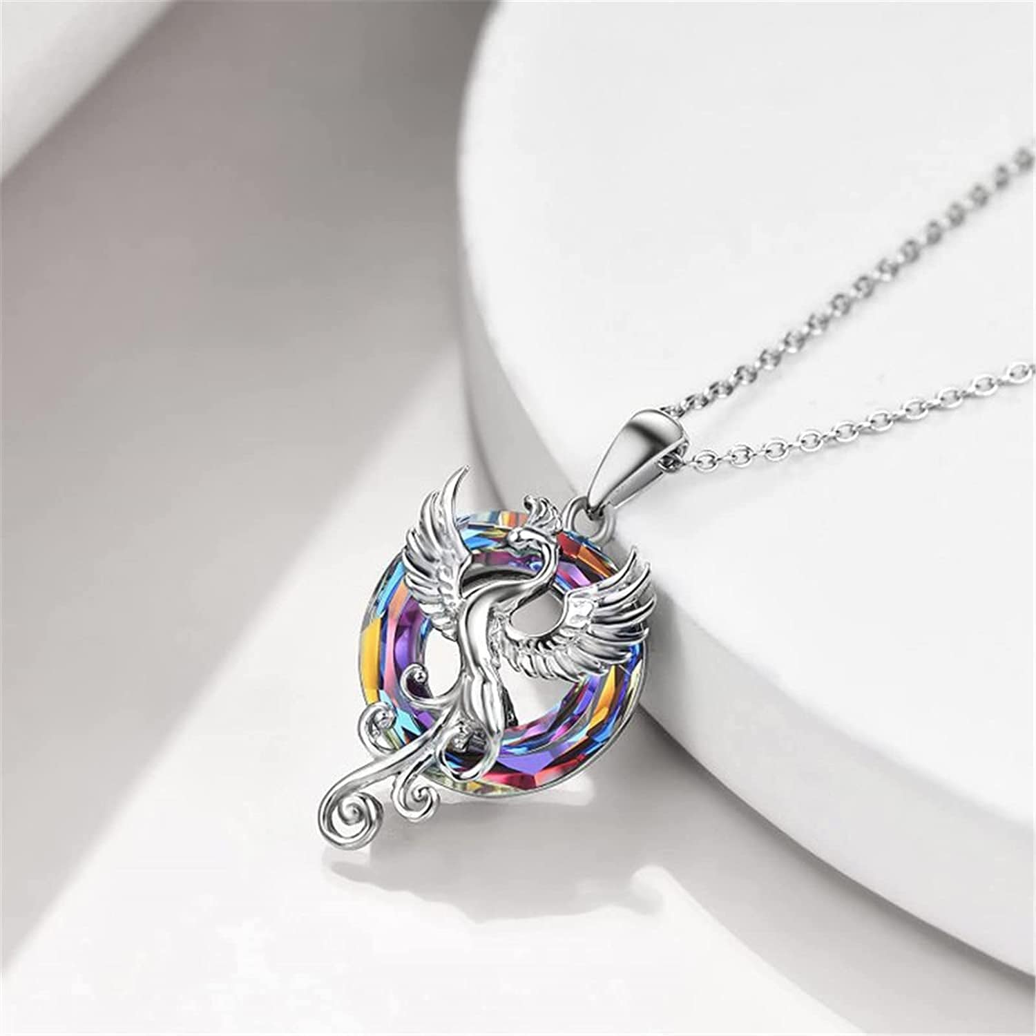 Phoenix Necklace Gifts for Women 925 Sterling Silver Nirvana of Phoenix Firebird Pendant Pendant Jewelry for Girls Mom Daughter