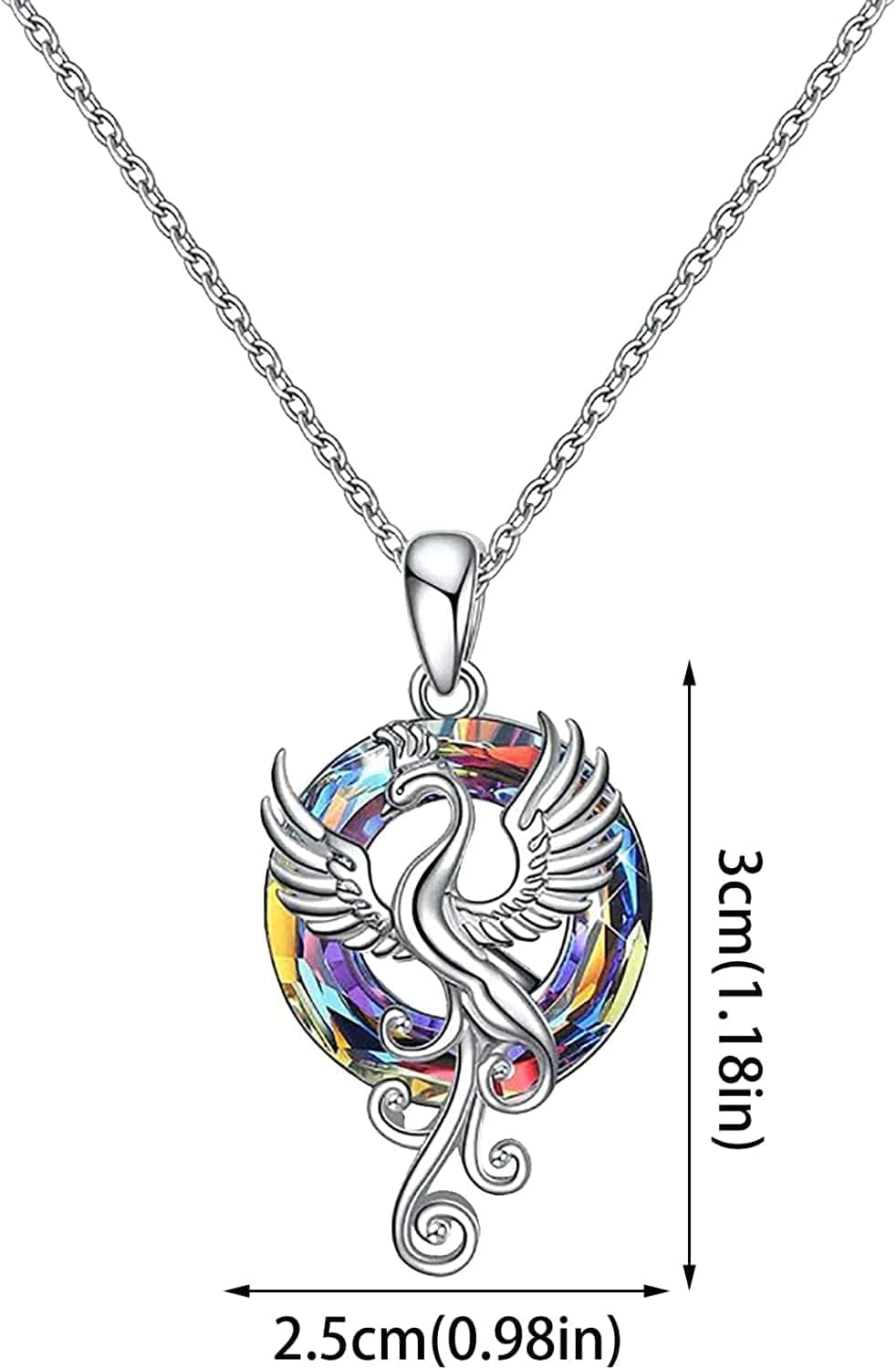 Phoenix Necklace Gifts for Women 925 Sterling Silver Nirvana of Phoenix Firebird Pendant Pendant Jewelry for Girls Mom Daughter