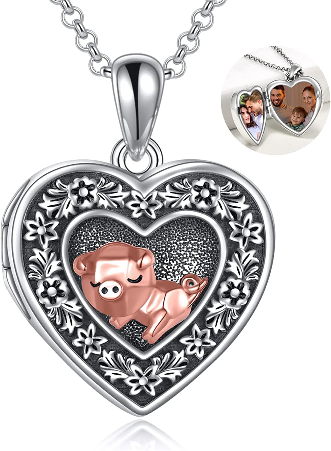 Pig Necklace S925 Sterling Silver Origami Pig Necklace for Women pig locket