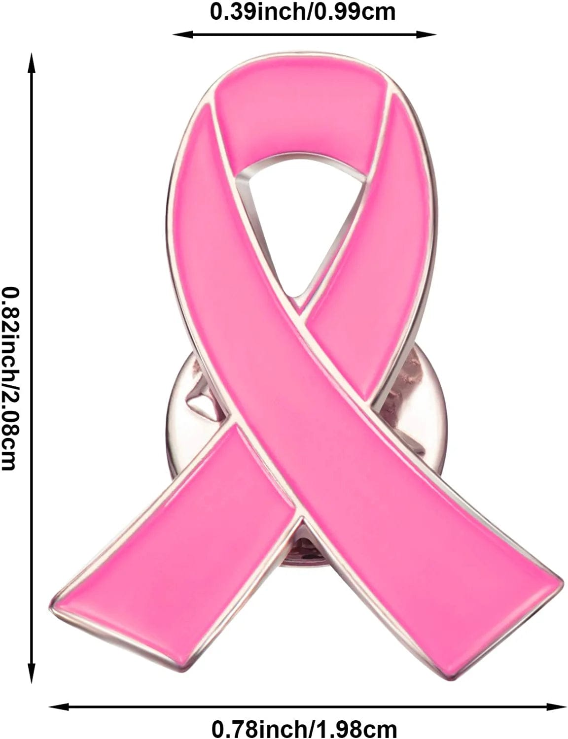 Pink Ribbon Brooch Pins Hope Ribbon Lapel Official Breast Cancer Awareness Lapel Pin, 1 X 0.78 Inch 200