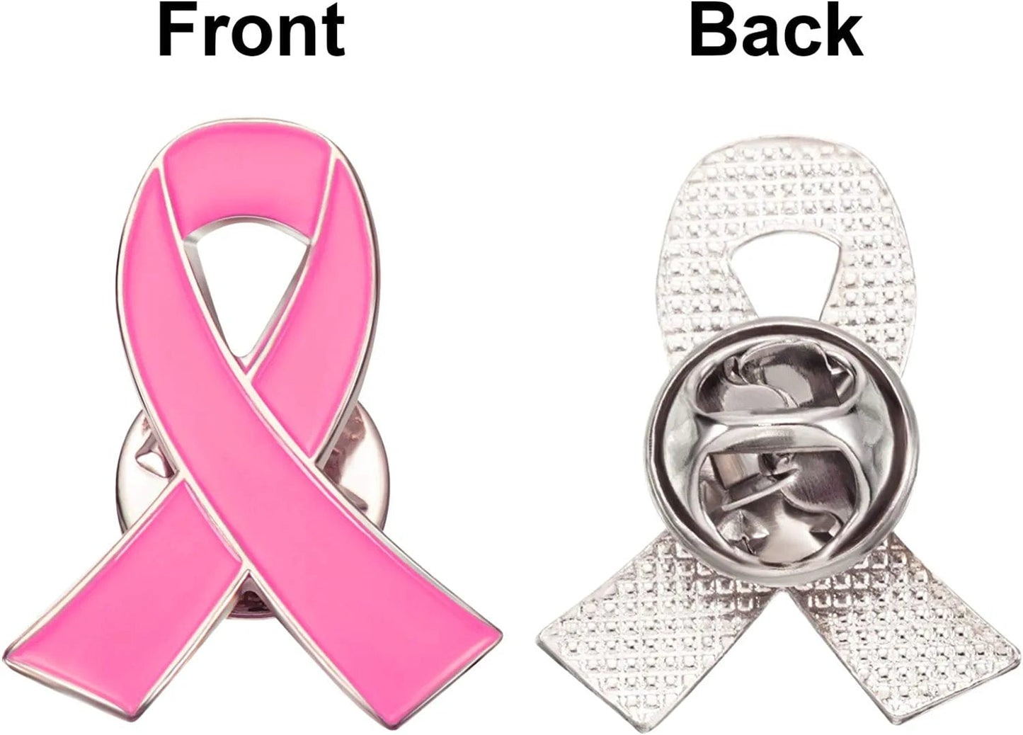 Pink Ribbon Brooch Pins Hope Ribbon Lapel Official Breast Cancer Awareness Lapel Pin, 1 X 0.78 Inch 200