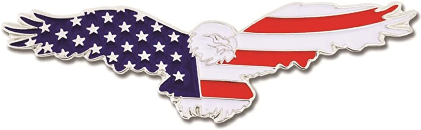 Pinmart American Patriotic Eagle Enamel Lapel Pin American Flag / 100 Pack