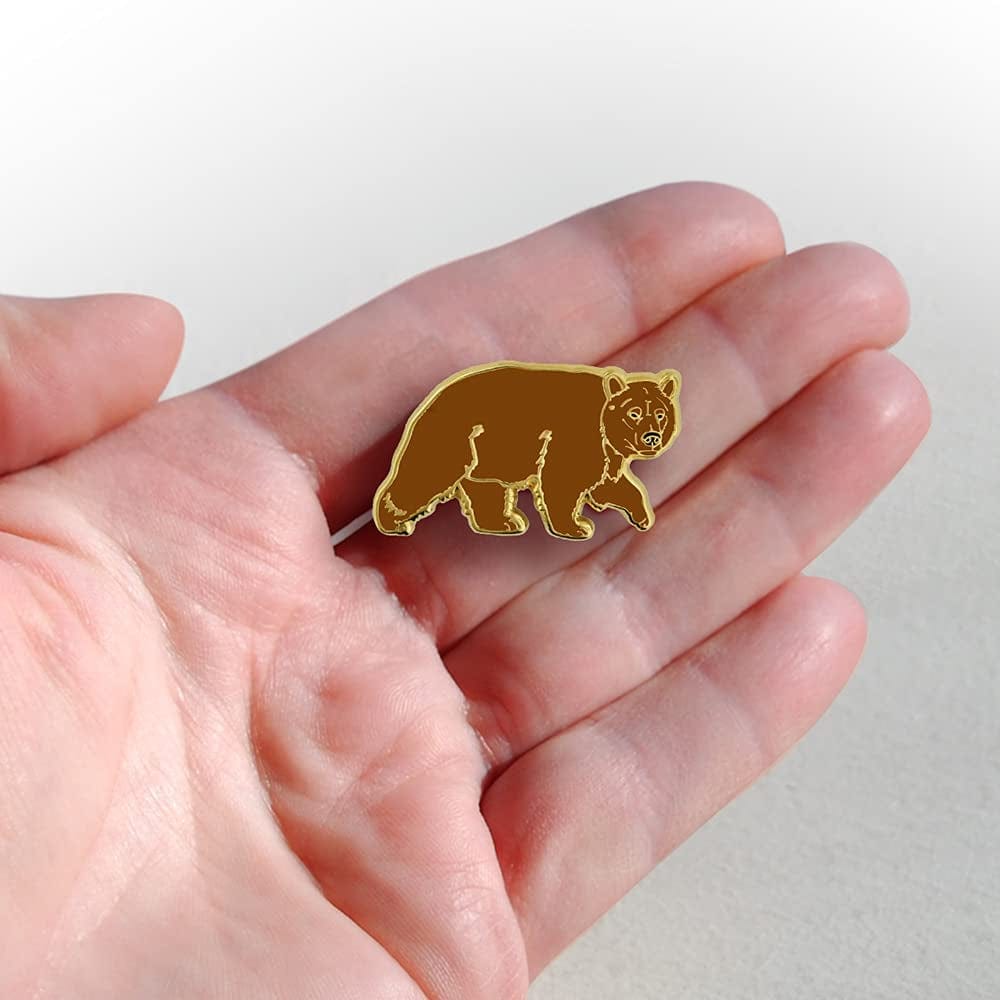 Pinmart Brown Grizzly Bear Wild Animal Enamel Lapel Pin