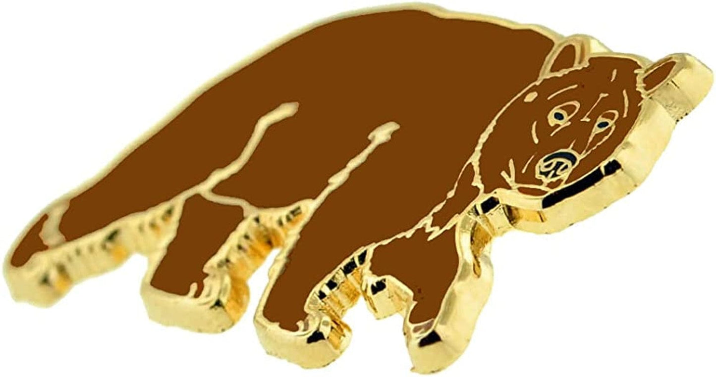 Pinmart Brown Grizzly Bear Wild Animal Enamel Lapel Pin
