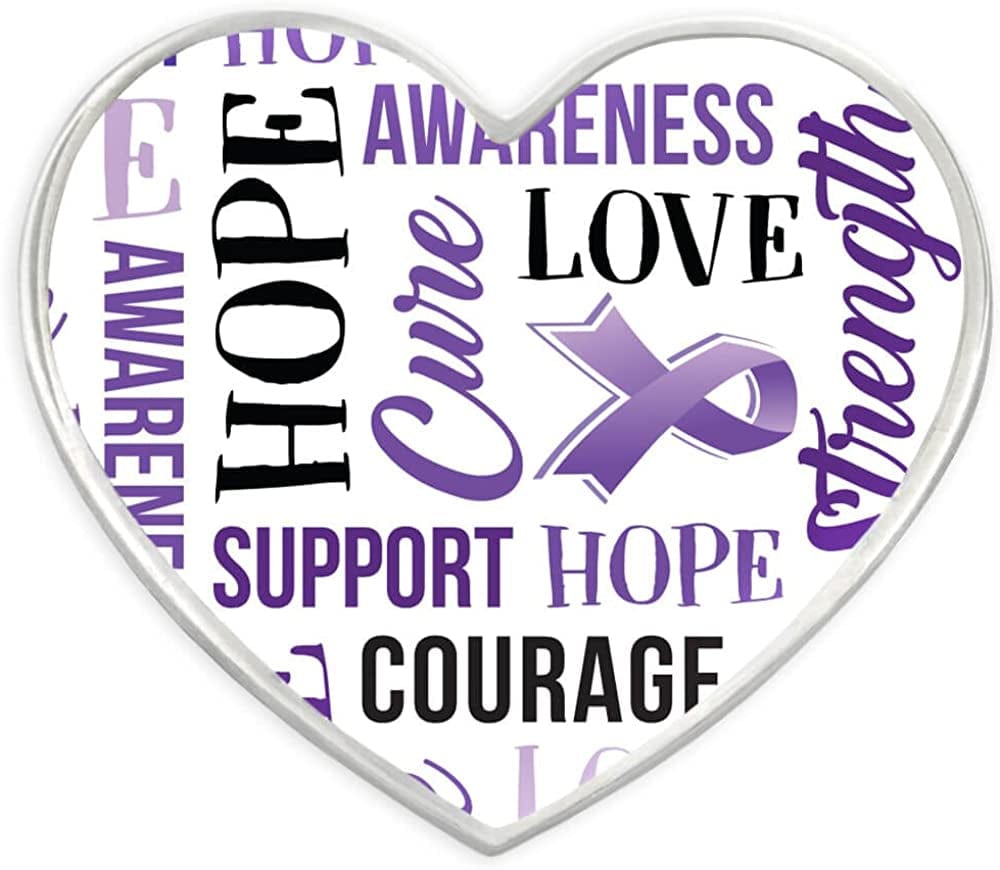 Pinmart Domestic Violence Awareness Heart w/Words Domestic Violence / 100 Pack