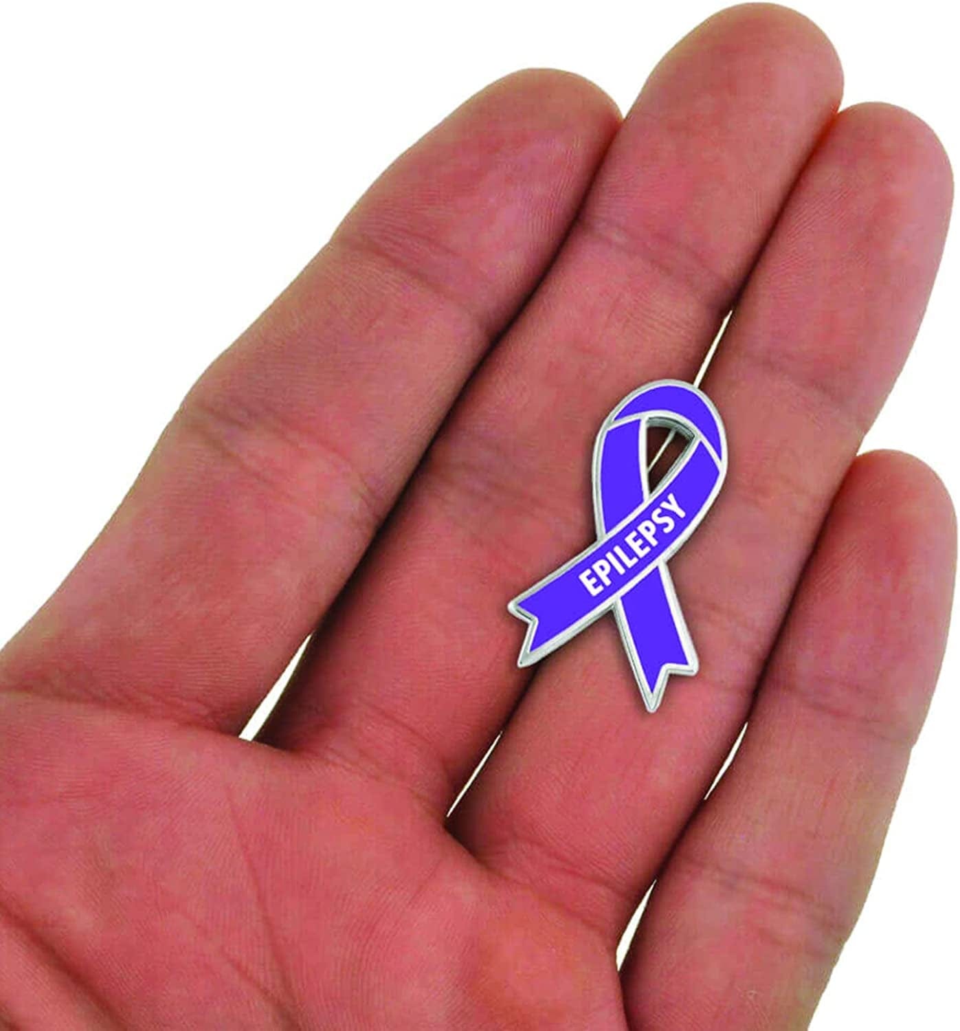 Pinmart Epilepsy Purple Awareness Ribbon Enamel Lapel Pin