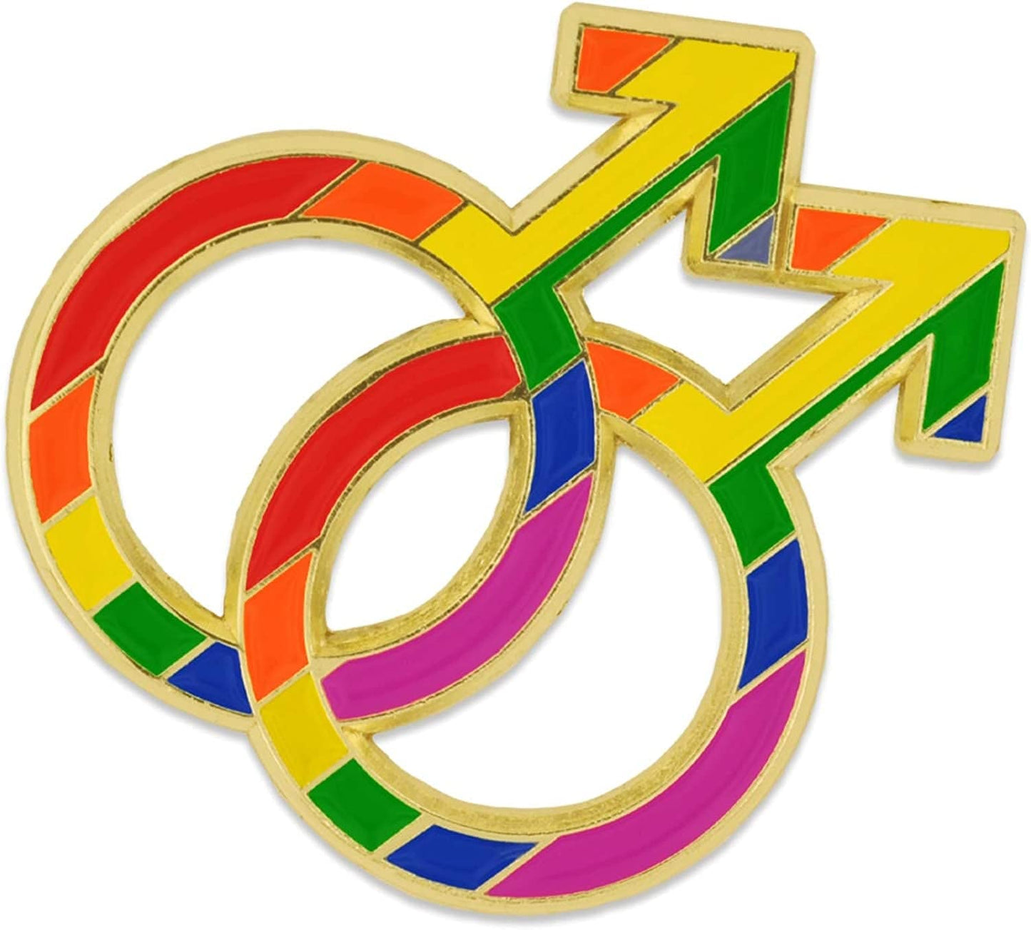 Pinmart Gay Pride LGBT Enamel Lapel Pin Double Rainbow Mars / 5 Pack