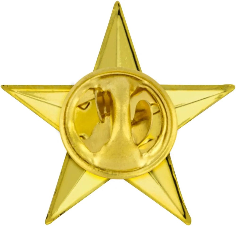 Pinmart Military 3D 5 Point Gold Star Lapel Pin