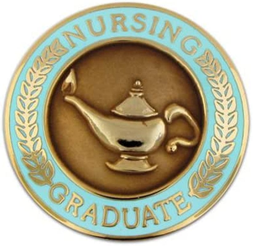 Pinmart Nursing Graduate Lamp of Knowledge Circle Teal Enamel Lapel Pin 25 Pack