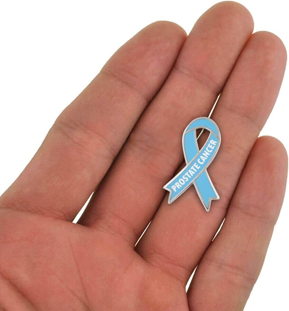 Pinmart Prostate Cancer Light Blue Awareness Ribbon Enamel Lapel Pin