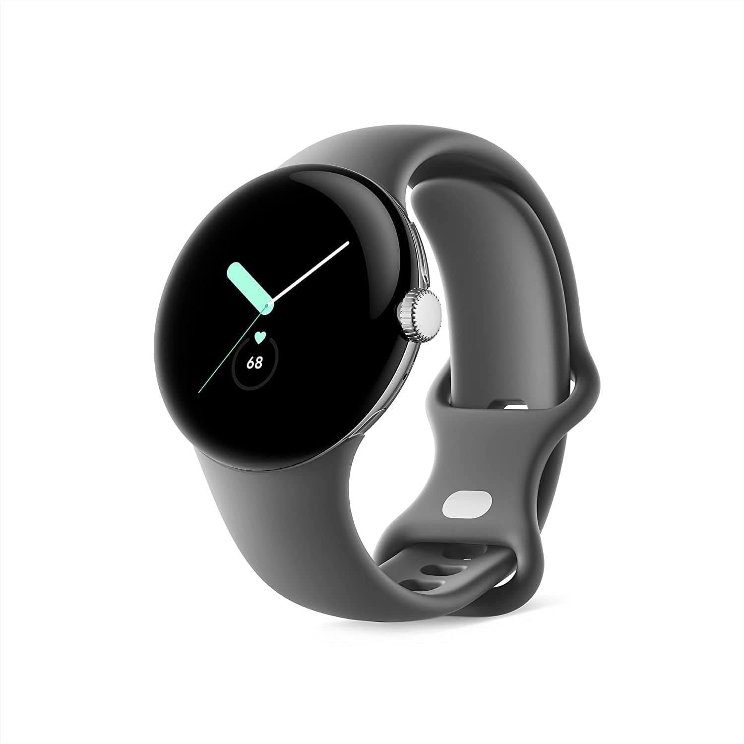 Pixel Watch - Android Smartwatch with Fitbit Activity Tracking - Heart Rate Tracking Watch - Matte Black Stainless Steel Case with Obsidian Active Band - LTE Polished Silver case with Charcoal Active band / WiFi