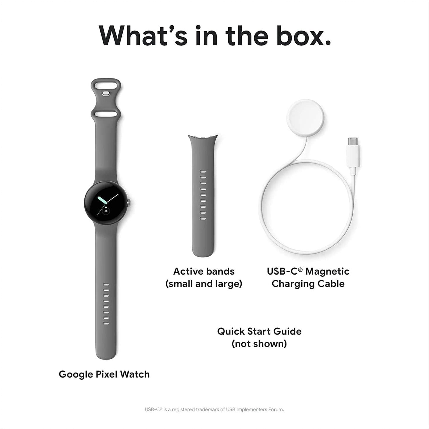 Pixel Watch - Android Smartwatch with Fitbit Activity Tracking - Heart Rate Tracking Watch - Matte Black Stainless Steel Case with Obsidian Active Band - LTE