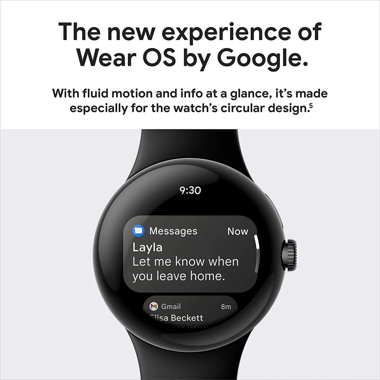 Pixel Watch - Android Smartwatch with Fitbit Activity Tracking - Heart Rate Tracking Watch - Matte Black Stainless Steel Case with Obsidian Active Band - LTE