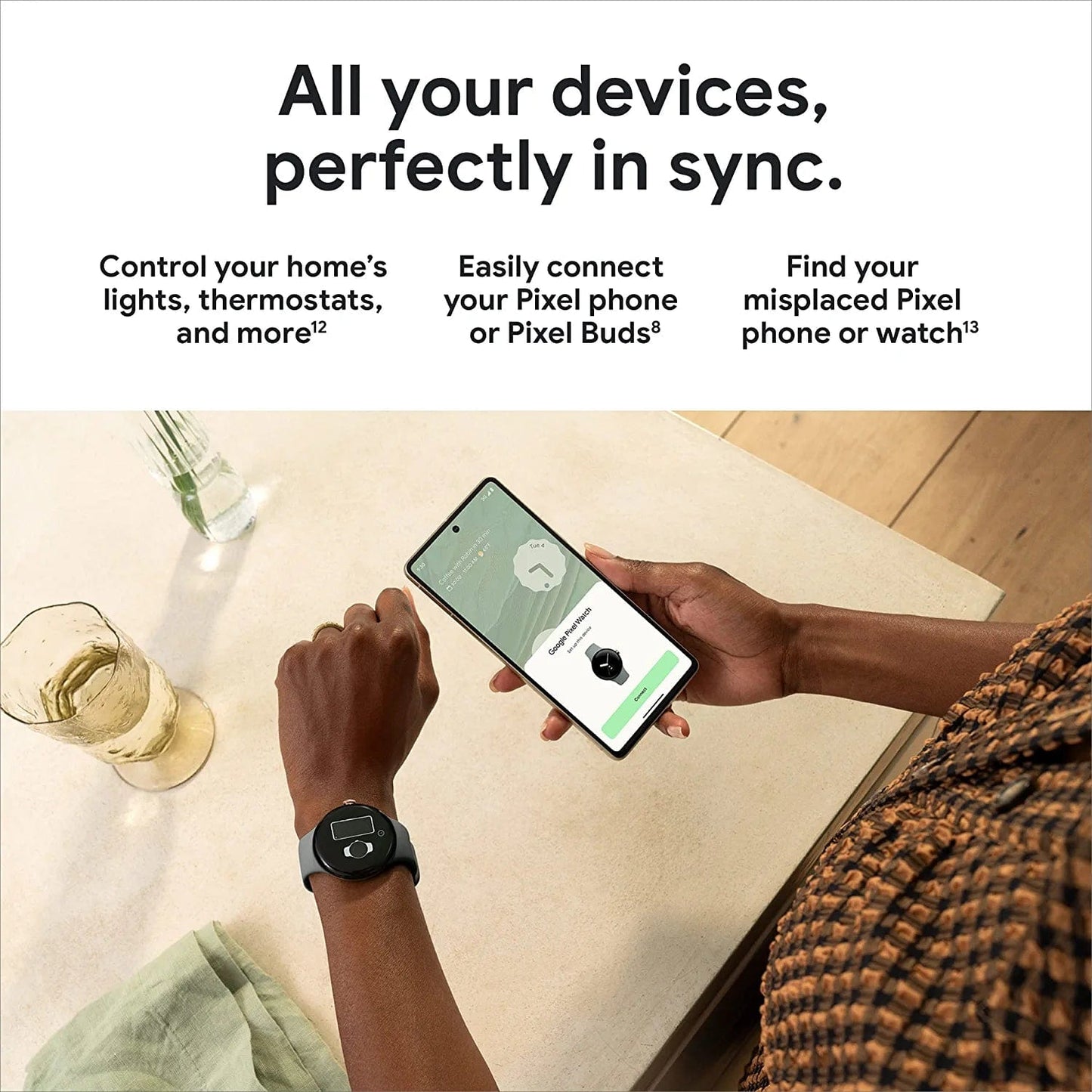 Pixel Watch - Android Smartwatch with Fitbit Activity Tracking - Heart Rate Tracking Watch - Matte Black Stainless Steel Case with Obsidian Active Band - LTE