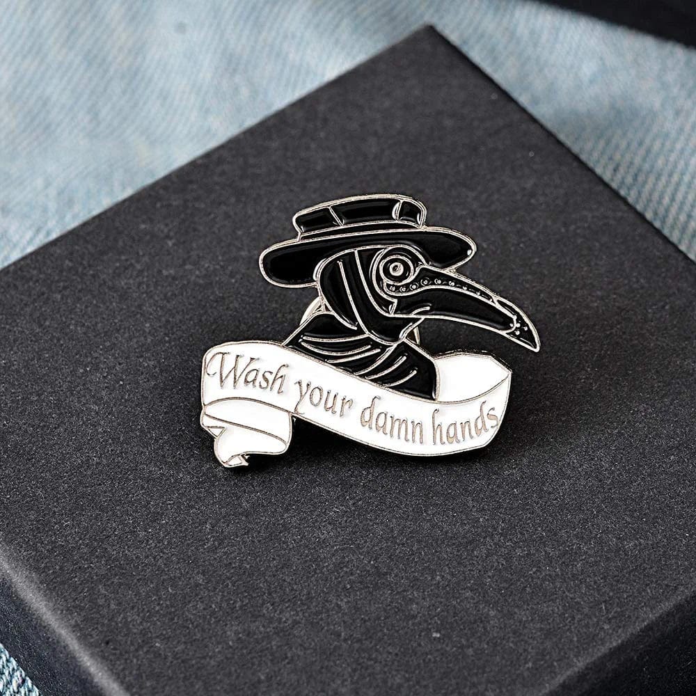 Plague Doctor Enamel Pin Set,Beak Face Steampunk Brooches Cartoon Badge for Bag Lapel Pin Buckle Jewelry Gift G-xz2882