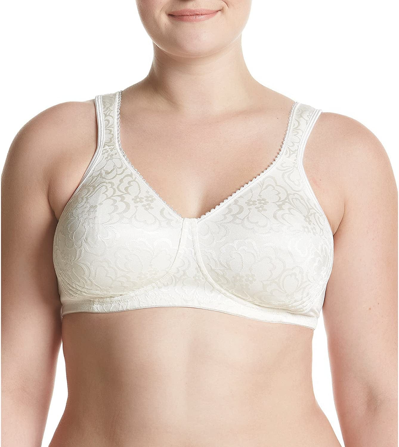 Playtex 18-Hour Ultimate Lift Wireless Bra, Wirefree Bra with Support, Full-Coverage Wireless Bra for Everyday Comfort Mother of Pearl / 1 / 44DDD
