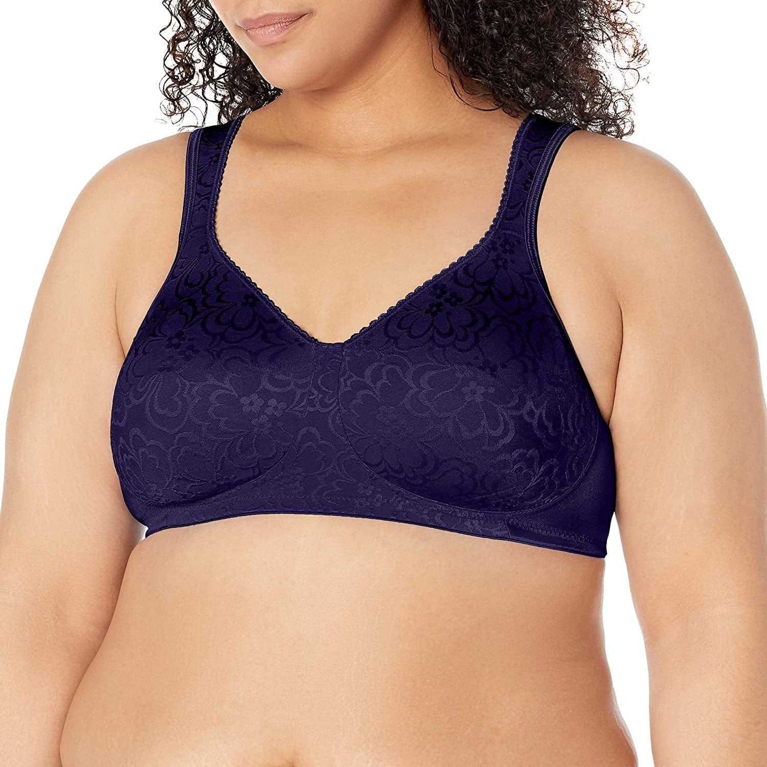 Playtex 18-Hour Ultimate Lift Wireless Bra, Wirefree Bra with Support, Full-Coverage Wireless Bra for Everyday Comfort Blue Velvet / 1 / 44C