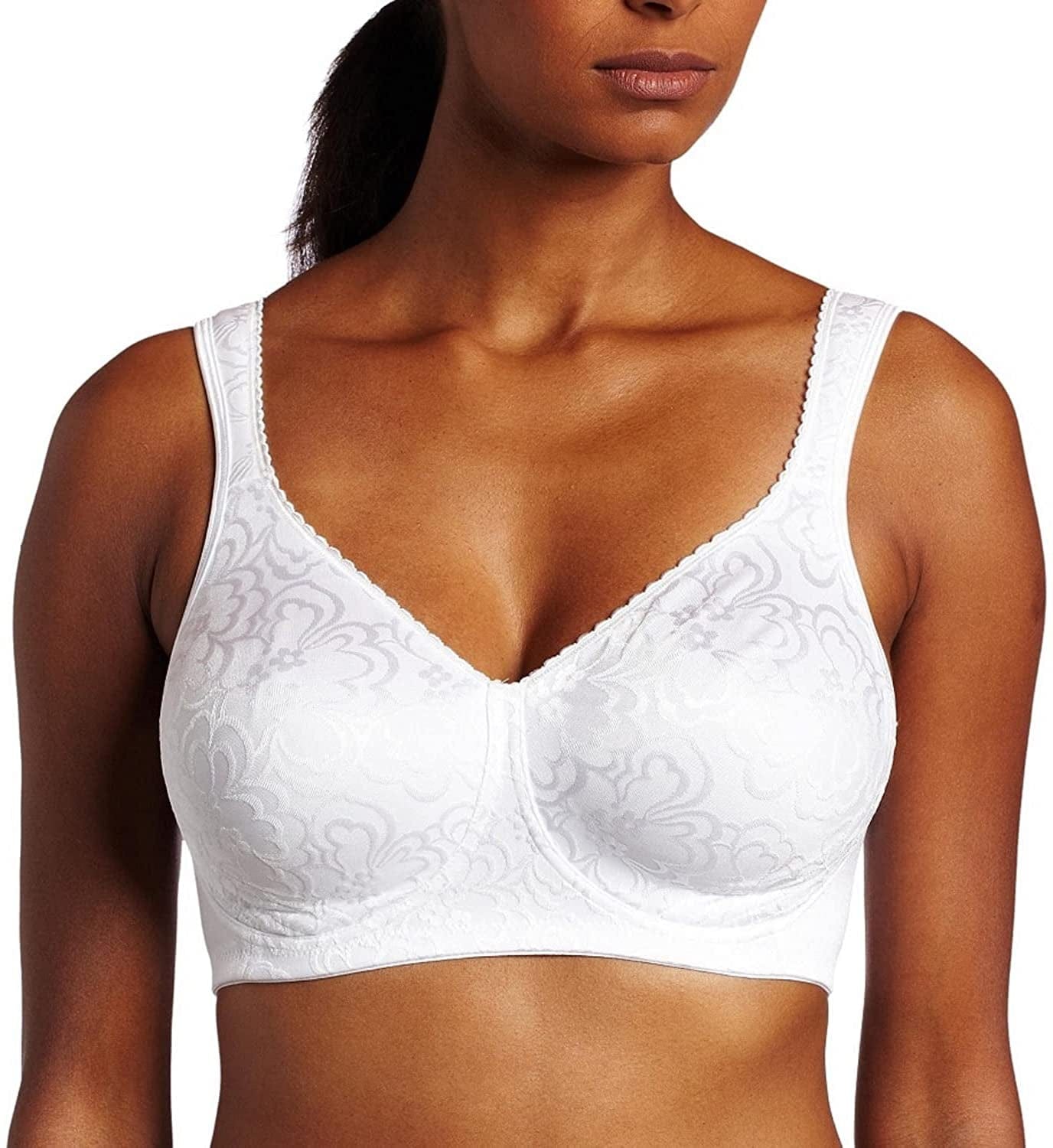 Playtex 18-Hour Ultimate Lift Wireless Bra, Wirefree Bra with Support, Full-Coverage Wireless Bra for Everyday Comfort White / 1 / 42D