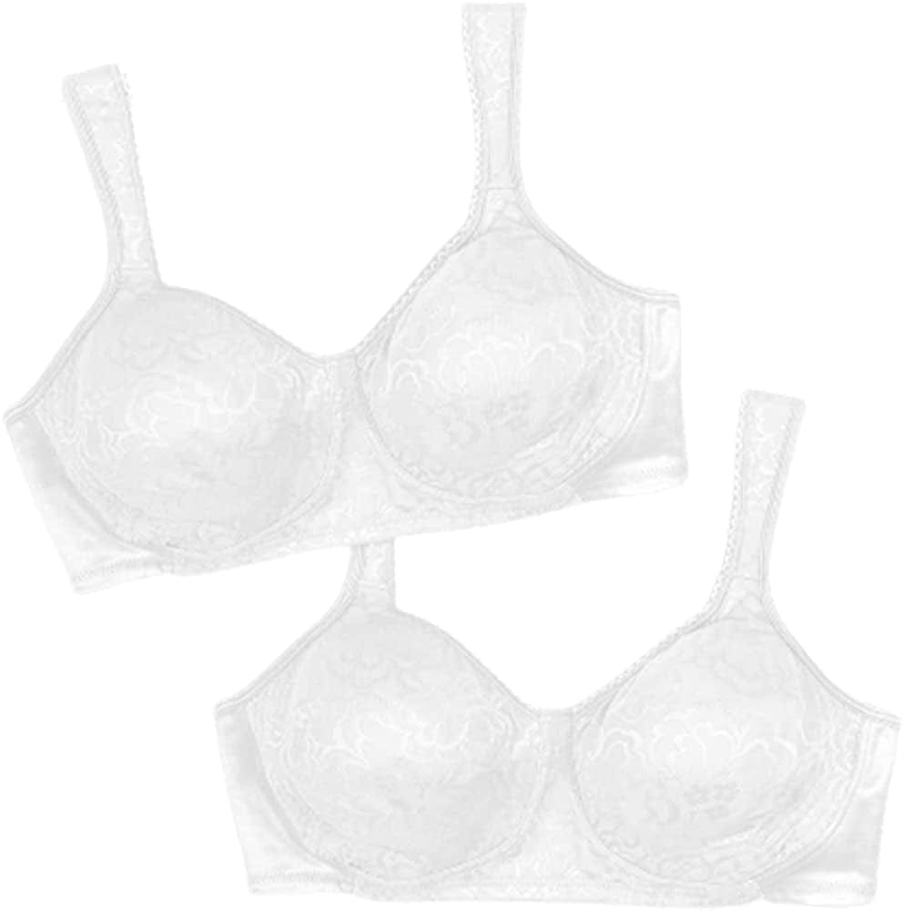 Playtex 18-Hour Ultimate Lift Wireless Bra, Wirefree Bra with Support, Full-Coverage Wireless Bra for Everyday Comfort White/White / 2 / 40B
