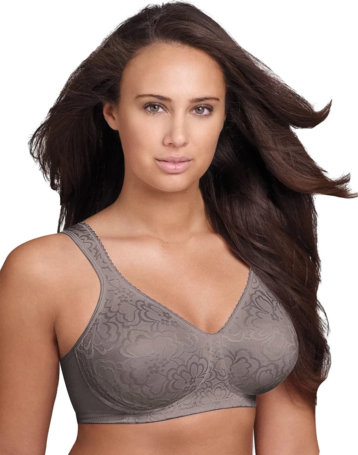 Playtex 18-Hour Ultimate Lift Wireless Bra, Wirefree Bra with Support, Full-Coverage Wireless Bra for Everyday Comfort Warm Steel / 44DDD