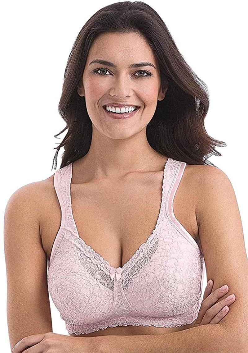 Playtex Women'S 18 Hour Airform Comfort Lace Wirefree Full Coverage Bra US4088 Rosewater / 48DD