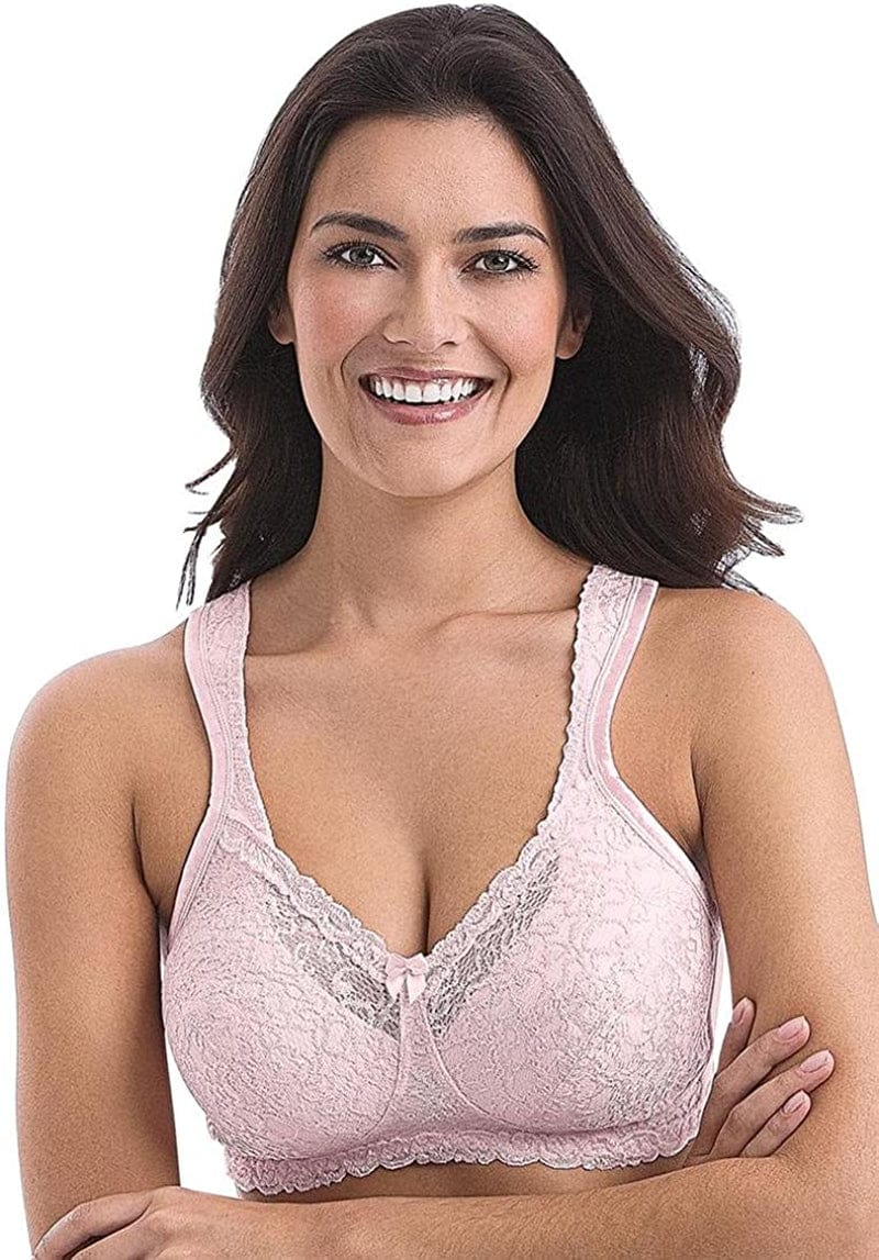Playtex Women'S 18 Hour Airform Comfort Lace Wirefree Full Coverage Bra US4088 Rosewater / 50D