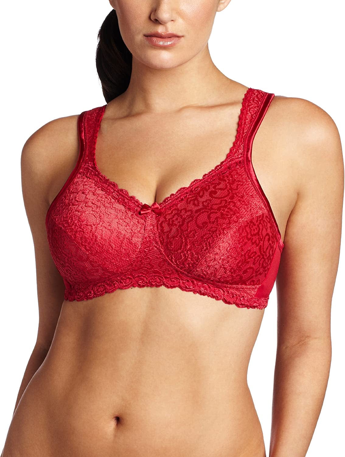 Playtex Women'S 18 Hour Airform Comfort Lace Wirefree Full Coverage Bra US4088 Enchanted Red / 36B