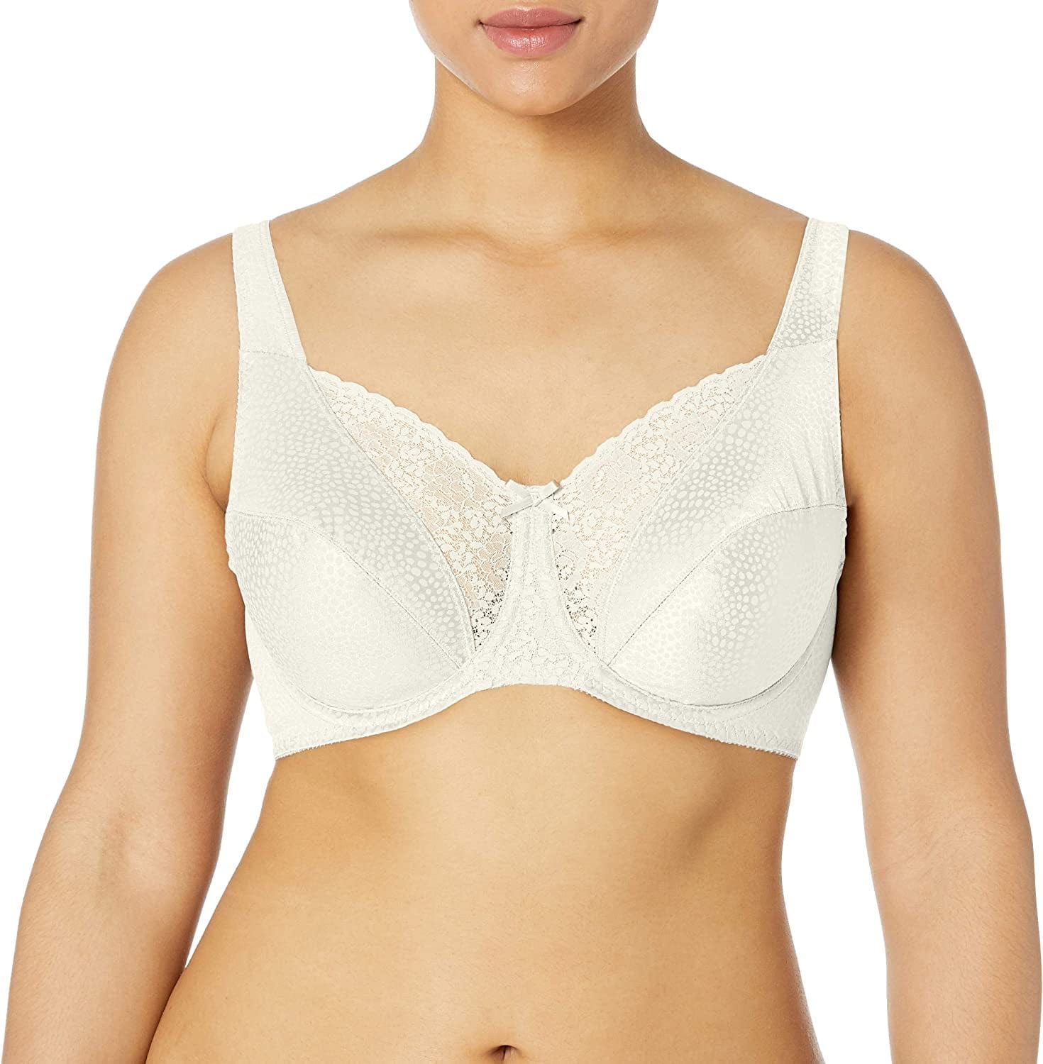 Playtex Women'S Secrets Love My Curves Signature Floral Underwire Full Coverage Bra US4422 Mother of Pearl / 32D